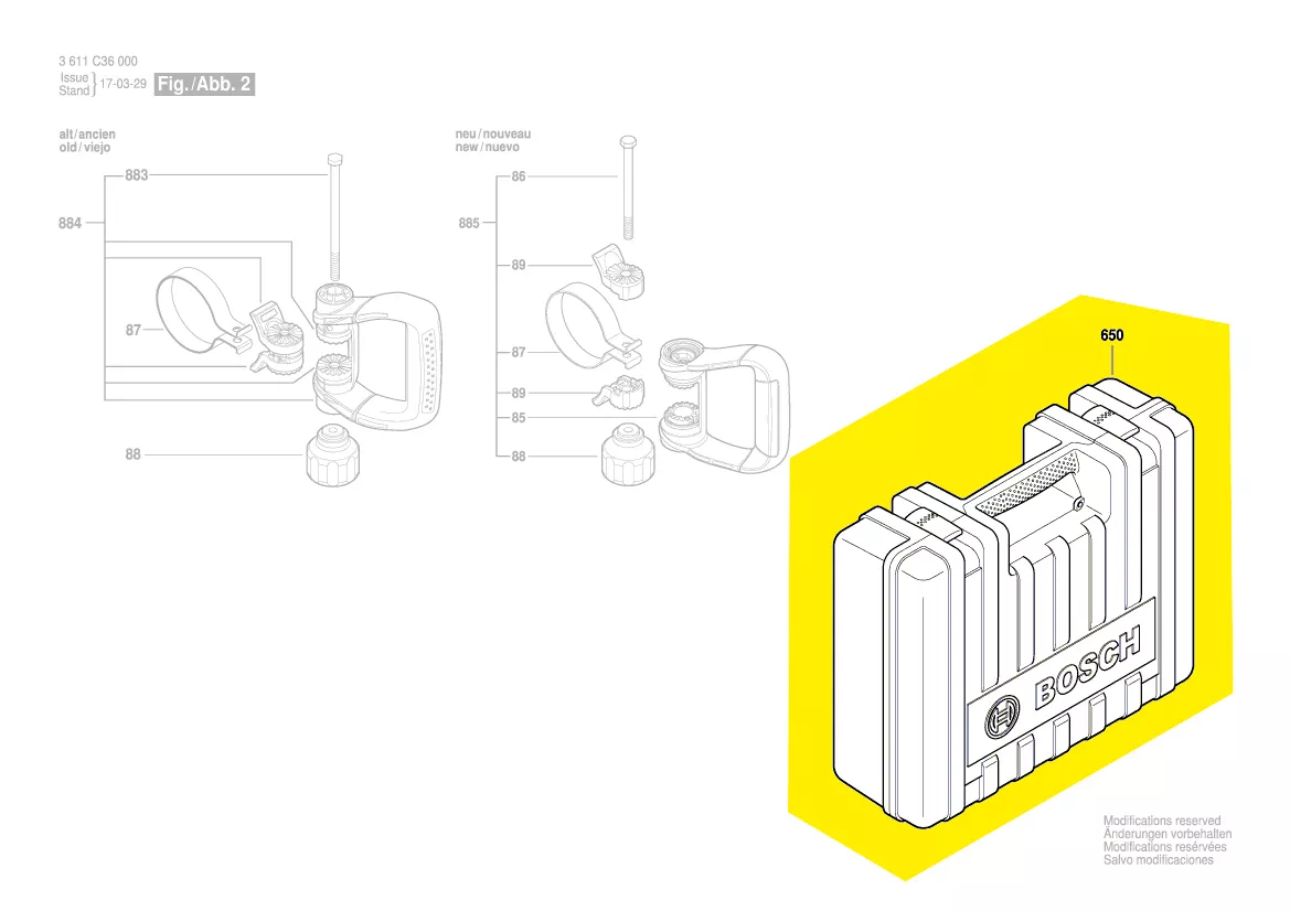 Valise plastique pour BOSCH GSH 7 VC et GSH 11 VC